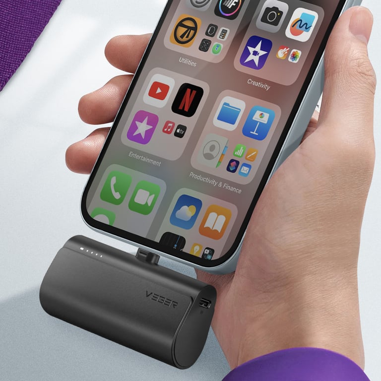 Mini Chargeur Externe 5000mAh Connecteur Lightning Power Delivery Neuf - vue 3