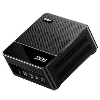 AOOSTAR GEM12+ Mini PC Barebone (senza RAM né SSD), AMD Ryzen 7 Pro 8845HS 8 core fino a 5,1?GHz, HDMI 2.1 + DP 1.4 + USB4 + Type?C per quadruplo display 4K, WiFi 6, Bluetooth 5.2, 2×LAN 2,5G, 2×USB 3.2, 2×USB 2.0, 1×OCuLink