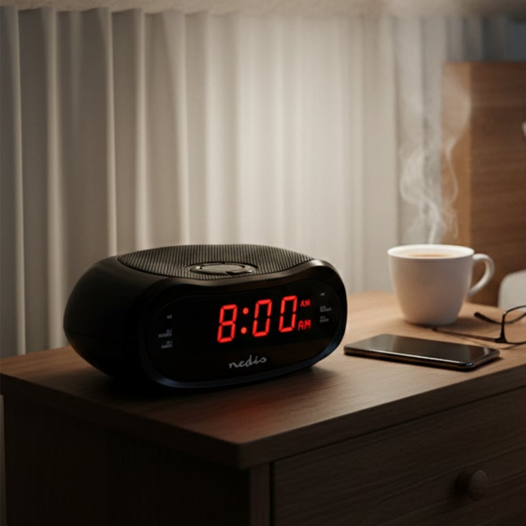 Radio réveil numérique LED de 06 FM NEDIS 20 présélections Snooze - vue 2