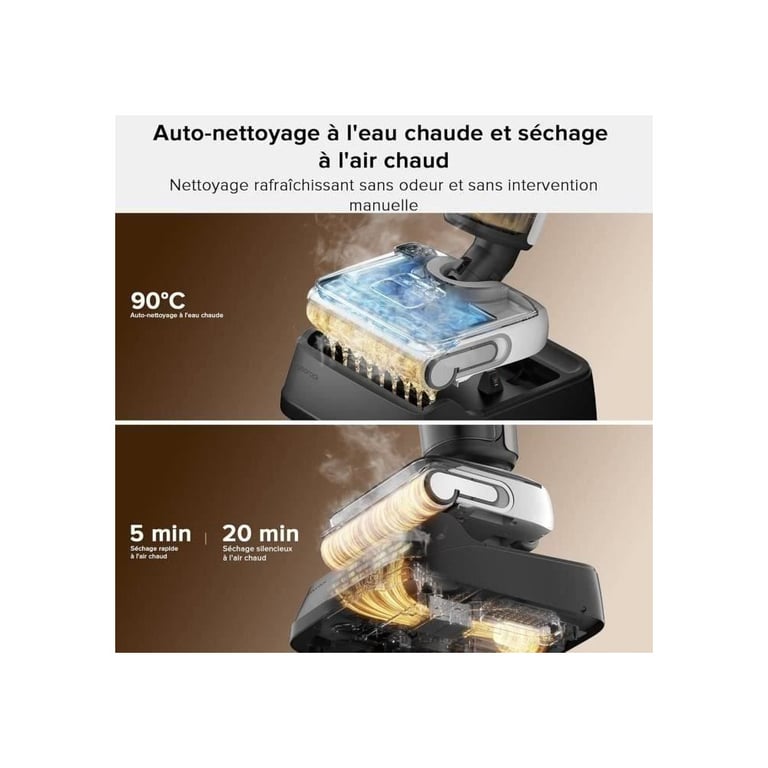 Aspirateur Laveur ROBOROCK F25 - 20 000 Pa - Tout-en-Un avec séchage Rapide a 90 °C - Auto-Nettoyage a l'eau Chaude - Neuf