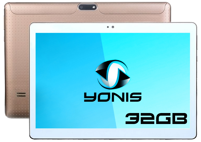 Tablette Android 7.0 Dual Sim 4G Ecran Ips 10 Pouces Quadcore Bluetooth GPS Doré YONIS