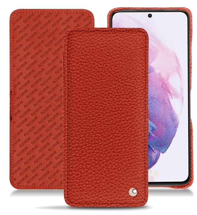 Housse cuir Samsung Galaxy S21 - Rabat horizontalOrange