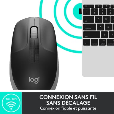 Mouse senza fili Logitech M190 a grandezza naturale
