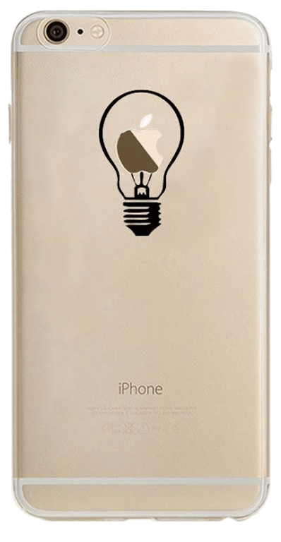 Coque Silicone IPHONE 6/6S PLUS (+) Ampoule Transparente Fun APPLE Lumière Idée Pomme Protection Gel