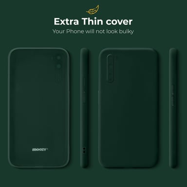 Moozy Minimalist Series Coque en silicone pour OnePlus Nord, Vert nuit – Finition mate fine et souple en TPU