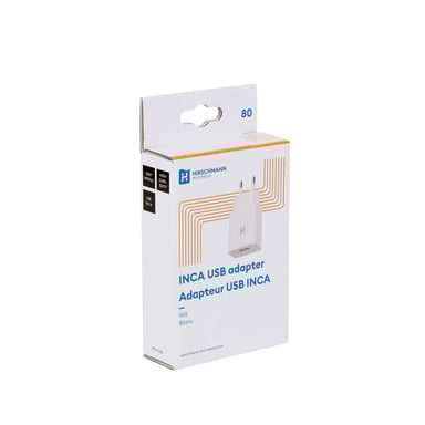 Hirschmann Cargador de red universal USB-A con función de carga rápida de 5 W Blanco
