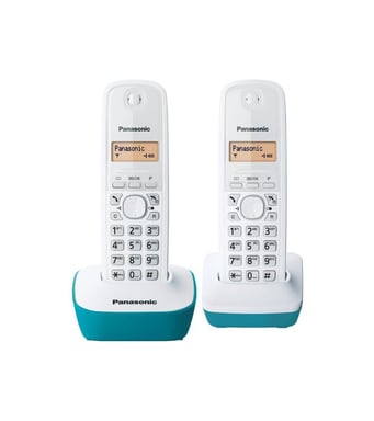 Panasonic KX-TG1612FRC Duo Teléfono inalámbrico sin contestador automático Blanco Azul