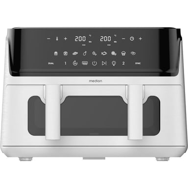 Friteuse d'air chaud MEDION Life P25 XXL Flex M 10,8 L double zone 3040 W Sync Finish Touch Noir