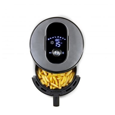 Domo DELI FRYER XL Sencillo 4 L Independiente Freidora de aire caliente Negro, Acero inoxidable