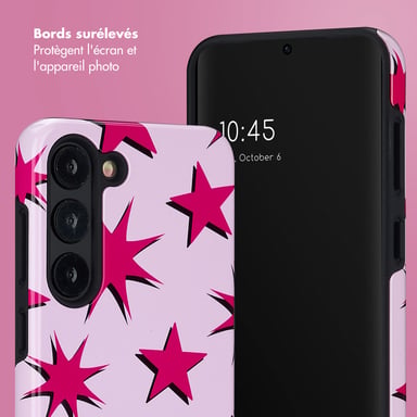 Selencia Coque arrière Vivid pour Samsung Galaxy S23 - Stars Rubine Red Light Pink