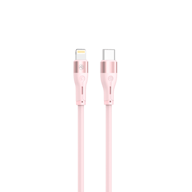 Câble Tellur Silicone Type-C vers Lightning, PD18W, 1m, rose
