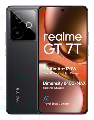 realme GT 7T 17,3 cm (6.8'') SIM doble Android 15 5G USB Tipo C 12 GB 512 GB 7000 mAh Negro