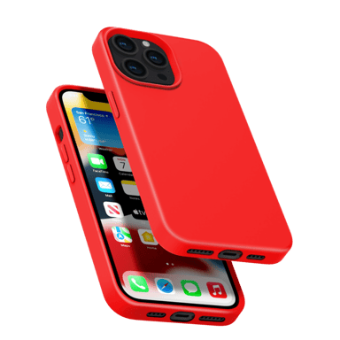 Custodia antiurto in morbido silicone gel per Apple iPhone 13 Pro Max, rosso fuoco