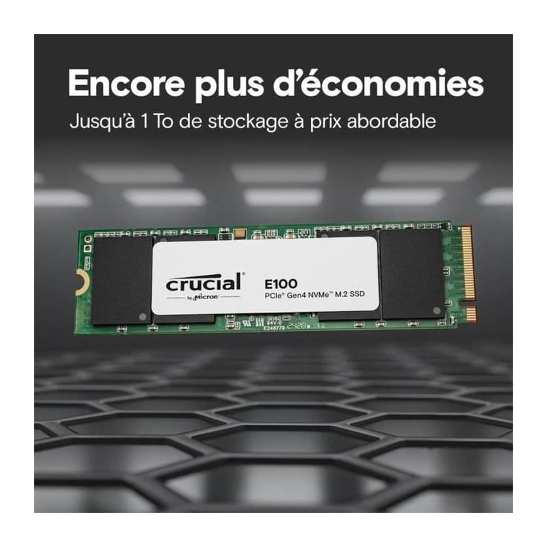 SSD interne CRUCIAL E100 PCIe Gen4 NVMe .2 Jusqu’à 5000 Mo/ - vue 10