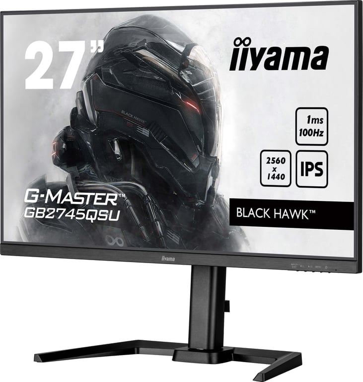 iiyama Ecran 27" G Master Hawk IPS 2560x1440@100Hz 1ms 300cd Haut parleurs HDMI DP USB réglable en Hauteur + Pivot Tuner i Style Colour ecran pc Gamer - vue 3