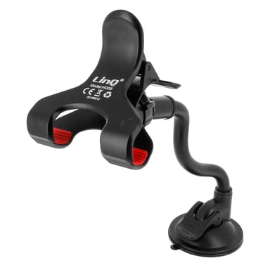 Support Voiture Fixation Ventouse Ajustable Rotatif 360° Bras Flexible LinQ Noir