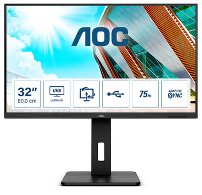 AOC P2 U32P2 Display per PC a schermo piatto da 80 cm (31,5'') 3840 x 2160 pixel 4K Ultra HD LED Nero