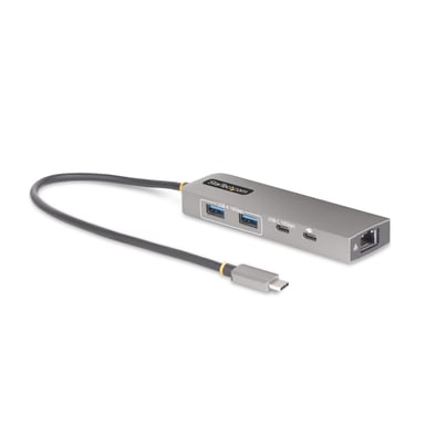 StarTech.com Hub USB-C de 3 Puertos con Red Ethernet de 2,5Gbps y Entrega de Alimentación PD de 100W de Paso - USB 3.2 10Gbps - Ladrón de 2 Puertos US
