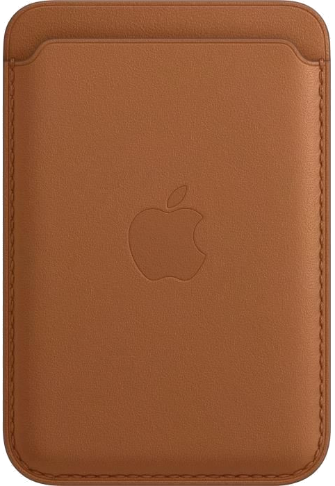 Porte-cartes en cuir avec MagSafe pour iPhone - Brun Selle