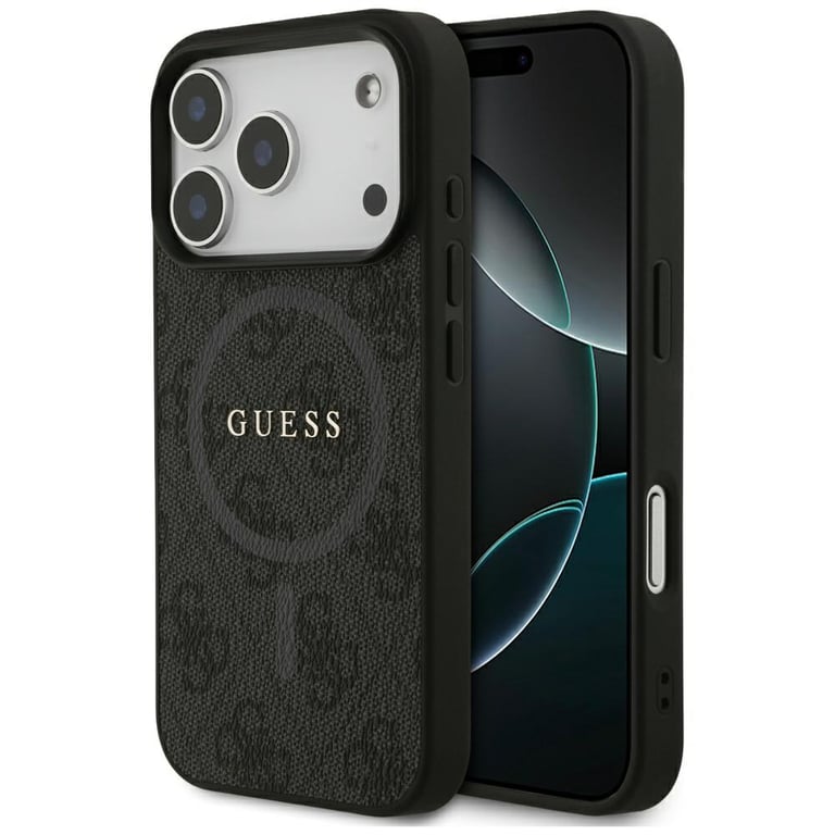 Guess CG MOBILE 4G Ring Classic Logo Compatible avec MagSafe Coque pour iPhone 17 Pro