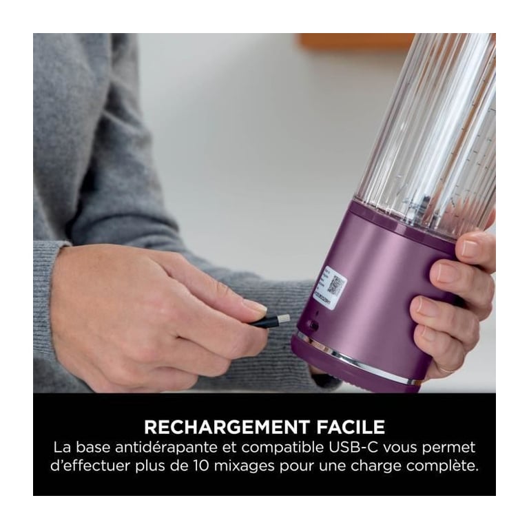 Blender portable sans fil NINJA Blast BC150EUPR 530 ml USB-C violet - Neuf