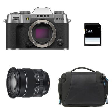 FUJIFILM X-T50 Silver + 16-80 + Sac + Carte SD 8 Go