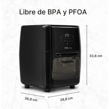 Ufesa Sensei Sencillo 12 L Independiente 1700 W Freidora de aire caliente Negro