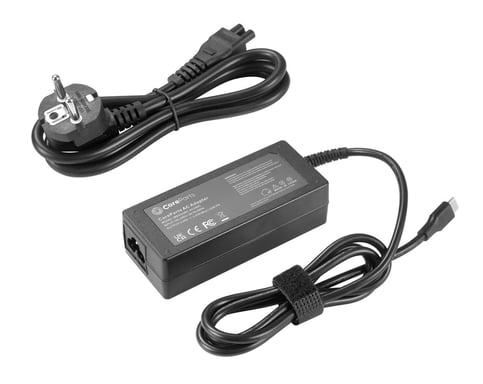CoreParts MBXUSBC-AC0009 adaptador e inversor de corriente Interior 65 W Negro