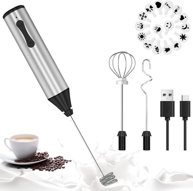 Mousseur à Lait Électrique 3 en 1 gris noir