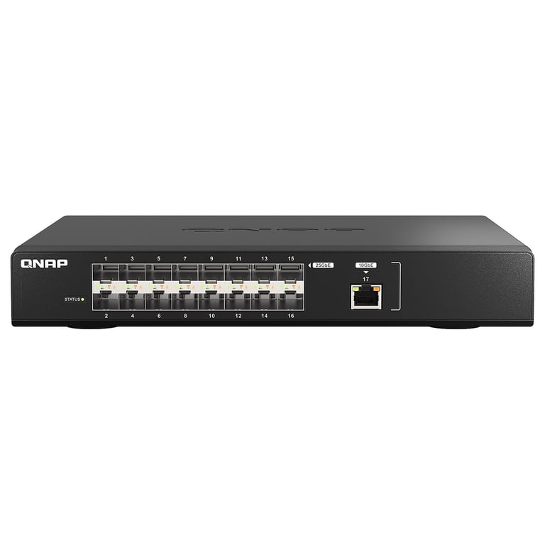 QNAP QSW M5216 1T Commutateur Géré 16 x 25 Gigabit SFP28 + 1 x 10 Gigabit Ethernet Montable sur rack - vue 2