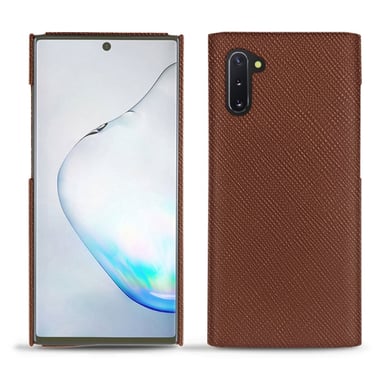 Coque cuir Samsung Galaxy Note10 -  - Marron - Cuir saffiano