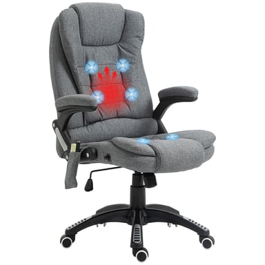 Roline Fauteuil de bureau massant chauffant inclinable gris