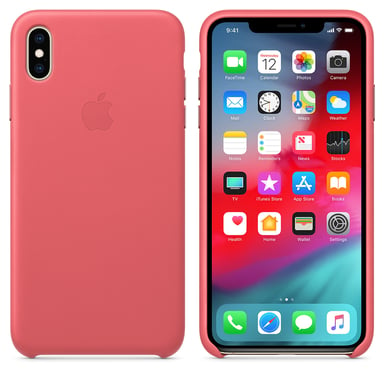 Coque en cuir pour iPhone XS Max Rose