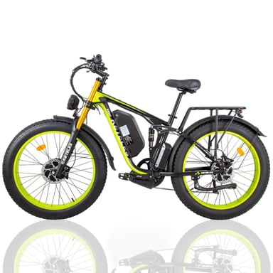 KETELES K800 Pro Vélo Électrique Tout-Terrain 2000W Double Moteur - Batterie 48V23Ah, Pneus 4.0 Pouces, Suspension Av/Ar-Vert