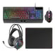 Mars Gaming MCP124PRO, Combo Gaming 4en1, Teclado RGB H-Mech con Reposamuñecas, Ratón RGB 3200DPI y Switches HUANO, Auriculares FRGB, Alfombrilla Nano