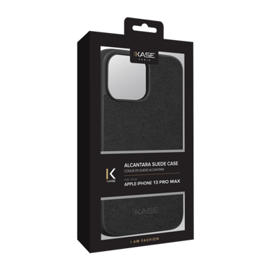 Cover in pelle scamosciata Alcantara per Apple iPhone 13 Pro Max, nero notte