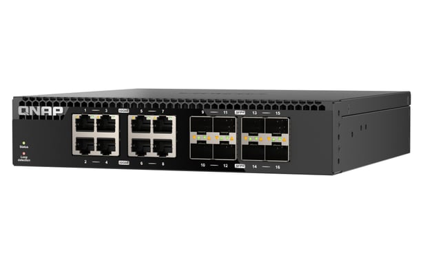 QNAP QSW-3216R-8S8T Switch di rete Ethernet 10G L2 non gestito (100/1000/10000) Nero