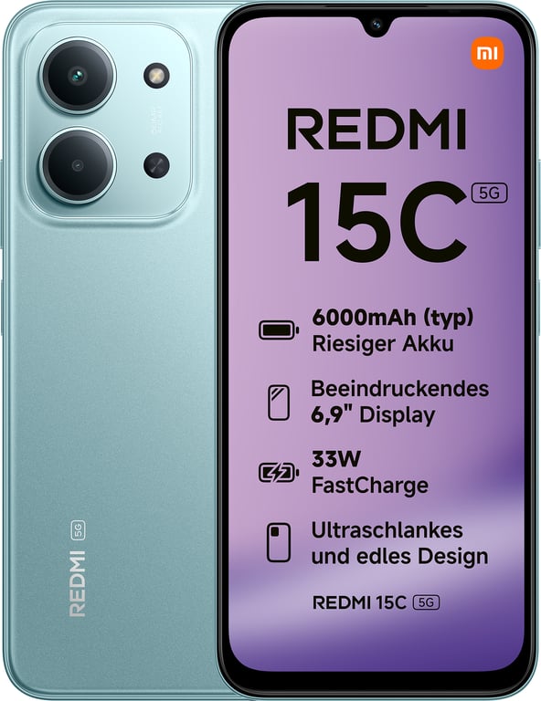 Redmi 15C (5G) 128 Go, Vert - Neuf