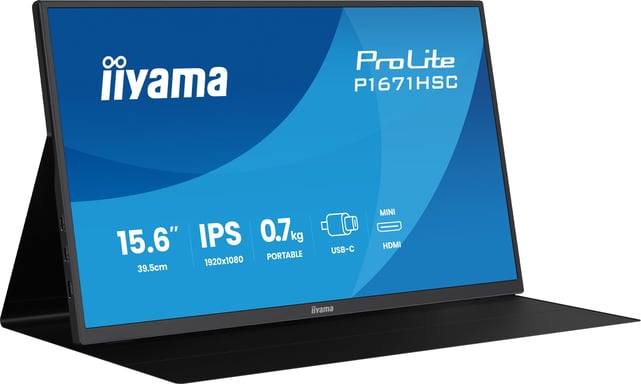 iiyama ProLite P1671HSC-B1 écran plat de PC 39,6 cm (15.6 ) 1920 x 1080 pixels Full HD LED Noir - Neuf