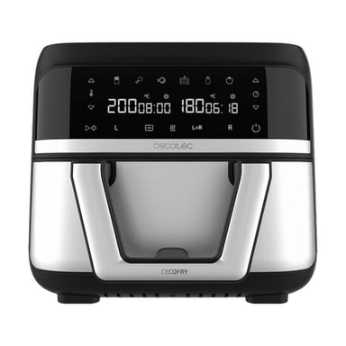 Friteuse à air chaud indépendante Cecotec Cecofry Dual 9000 Single 9 L 2850 W Noir, acier inoxydable