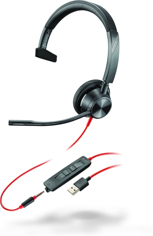 Poly Blackwire 3315 Blackwire 3300 series micro casque sur oreille filaire jack 3 5mm USB A - vue 3
