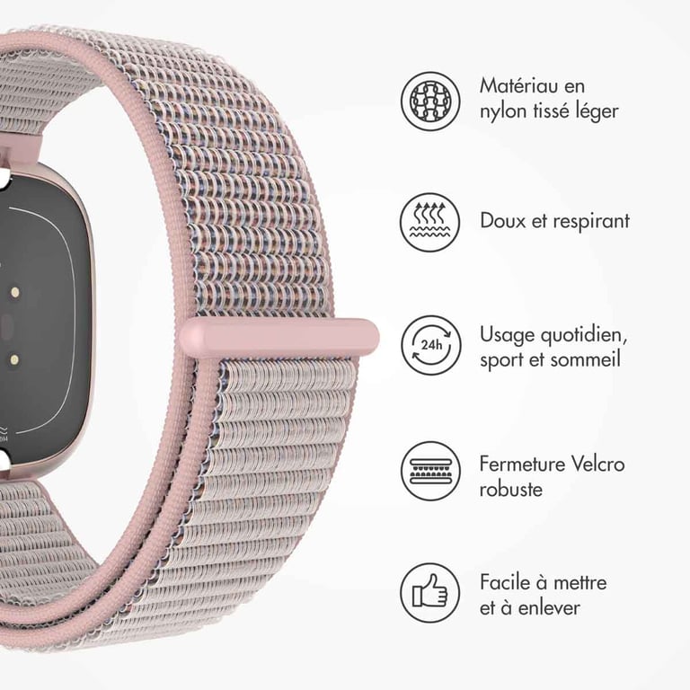 imoshion Bracelet en nylon avec fermeture velcro pour Fitbit Versa 3 / 4 Neuf - vue 3