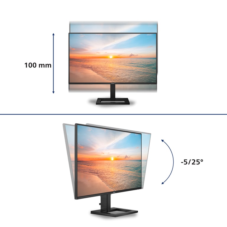 Philips 27E1N1600AE Moniteur QHD 27 Pouces Haut Parleur réglable en Hauteur 2560x1440 100Hz HDMI 1.4 USB C PD Hub USB - vue 3
