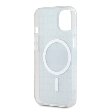 Étui DKNY pour iPhone 15 6.1'' noir étui rigide IML Mono & Stripe MagSafe