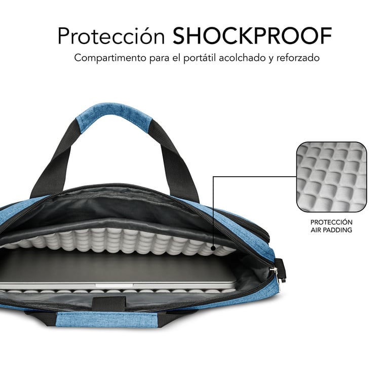 Sacoche pour ordinateur portable Subblim jusqu'à 15 6 pouces Protection rembourrée d'air Polye Neuf - vue 2