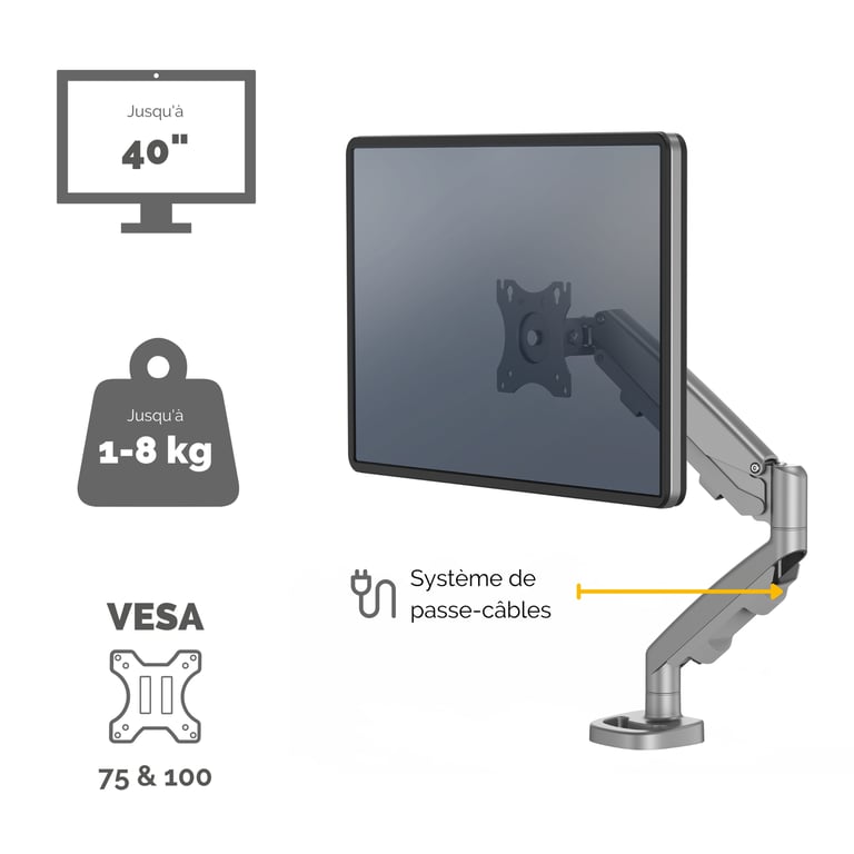 Fellowes Eppa 9683001 support d'écran plat pour bureau 99 1 cm 39 Neuf - vue 3