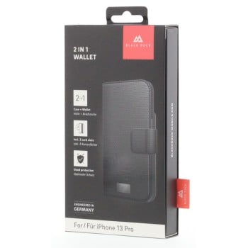 Etui portefeuille ''2 en 1'' pour iPhone pour Apple 13 Pro, noir