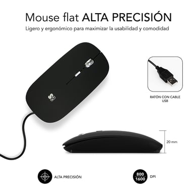 SUBBLIM Maletín con Ratón Select Pack Wired Mouse USB + Laptop bag 15,6''