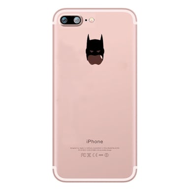 Coque Silicone IPHONE 8 PLUS (+) Batman Fun APPLE Bruce Wayne Tête Pomme Transparente Protection Gel Souple
