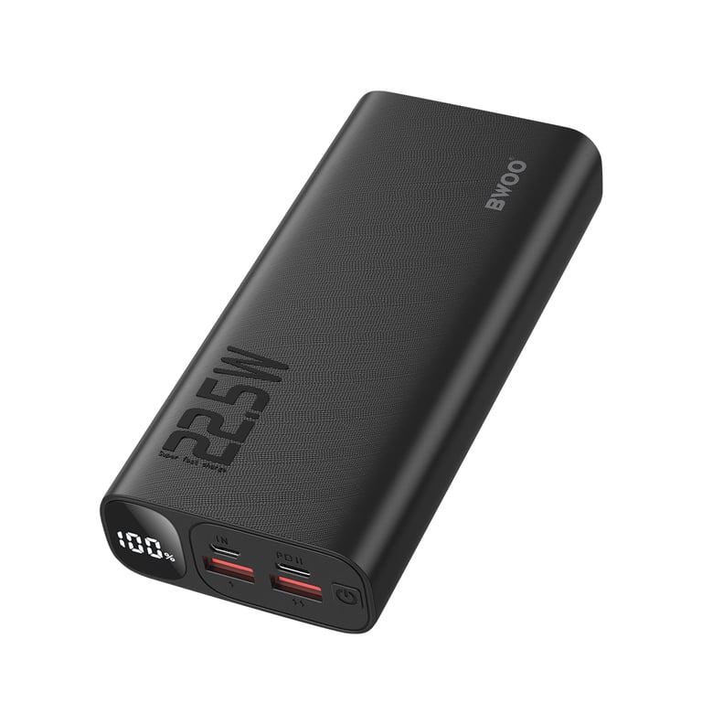 Batterie Externe 20000mAh avec 2 USB + USB C Écran LED Compact Neuf